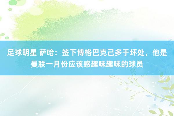 足球明星 萨哈：签下博格巴克己多于坏处，他是曼联一月份应该感趣味趣味的球员