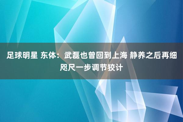 足球明星 东体：武磊也曾回到上海 静养之后再细咫尺一步调节狡计